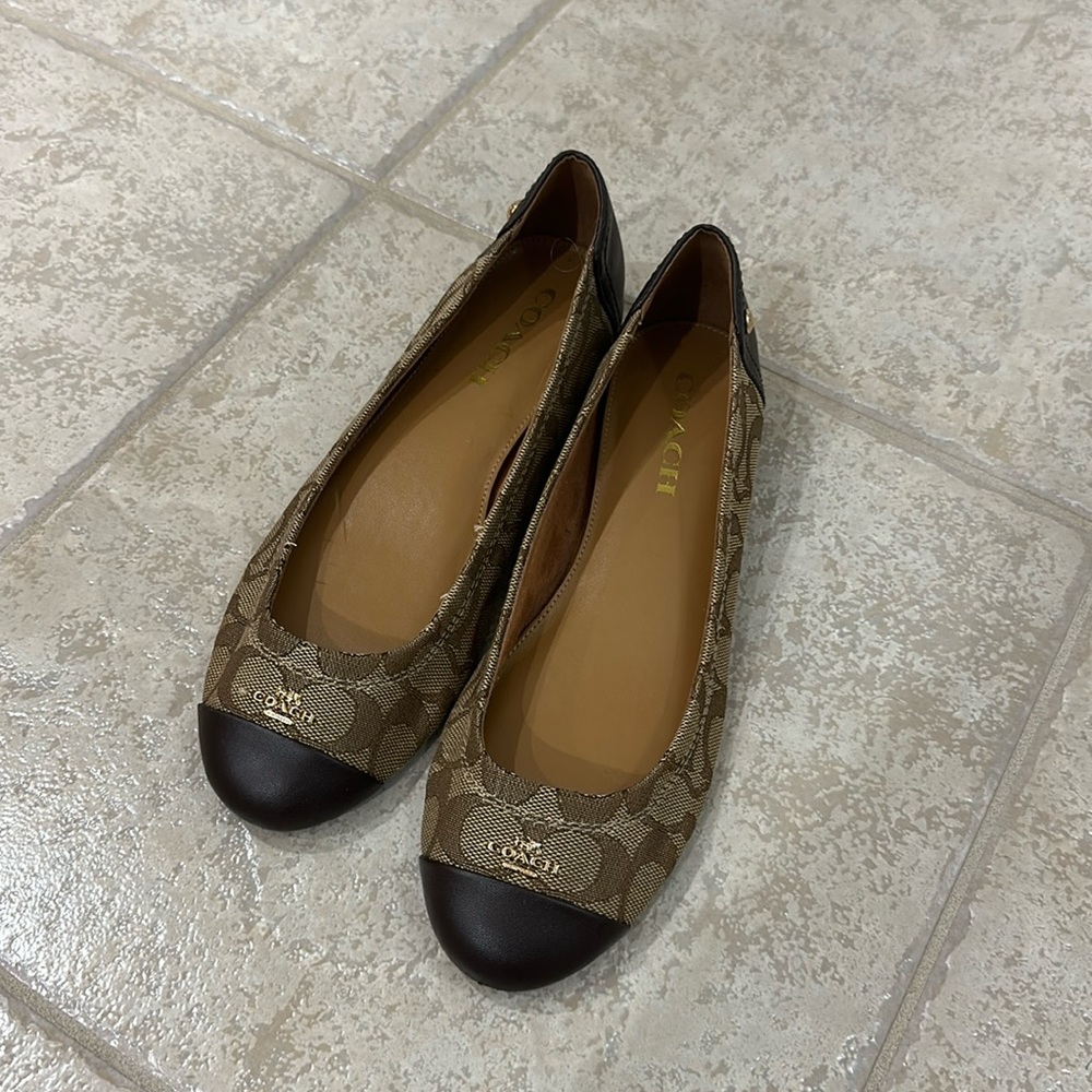 Brown size 7.5 coach flats